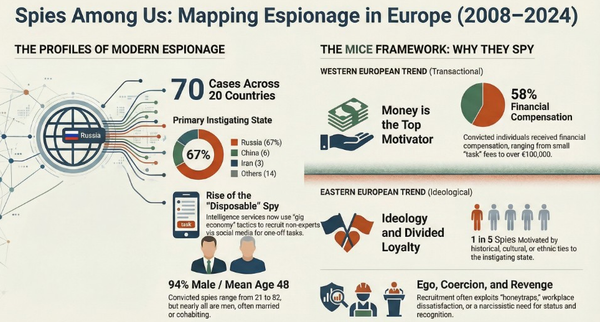 Espionage in Europe (2008–2024): Motives, Methods, and Typologies